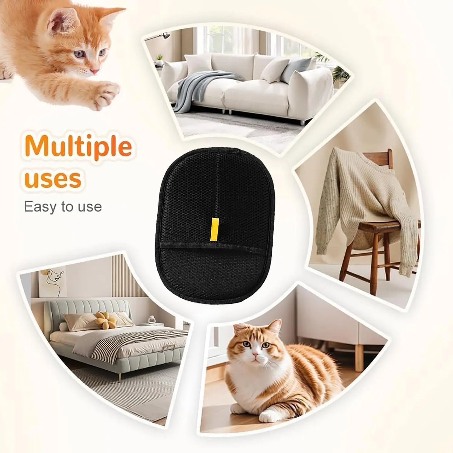 Magic Pet Static Hair Removal Gloves. Grooming mit for your Cat or Dog.