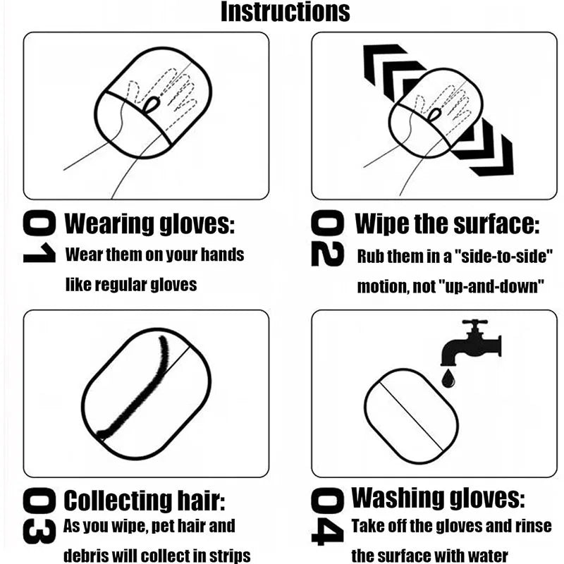 Pet Hair Removal Glove perfect for Dog and Cat hair removal from Sofas, Carpet and clothes.