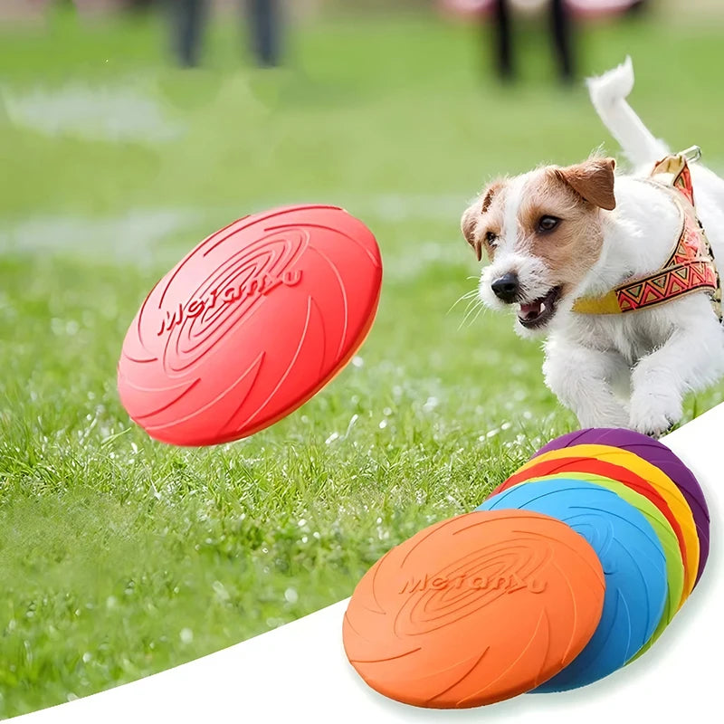 Dog Toys Silicone Flying Disc Multicolor Resistant Chew Toy Outdoor Game & Training