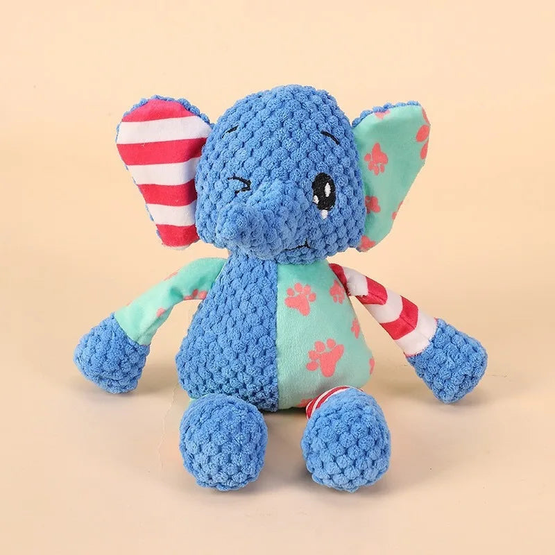 Dog Chew Toy Cute Animals with Squeak, great for teeth cleaning and entertainment.