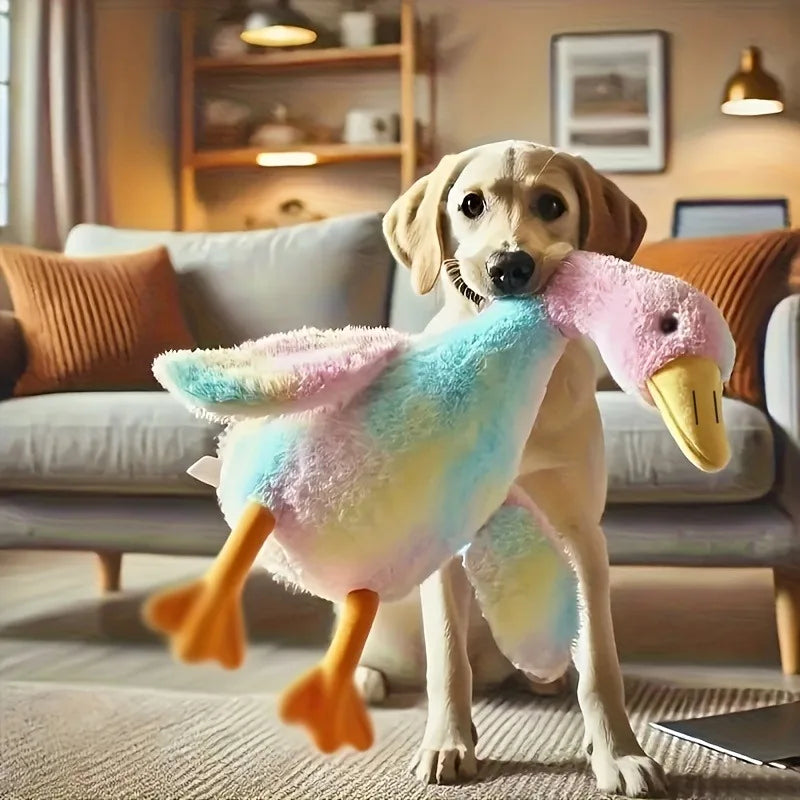Soft Colorful Duck Plush Toy for Dogs Relax Pet Companion Anxiety-Relieving- 50 cm