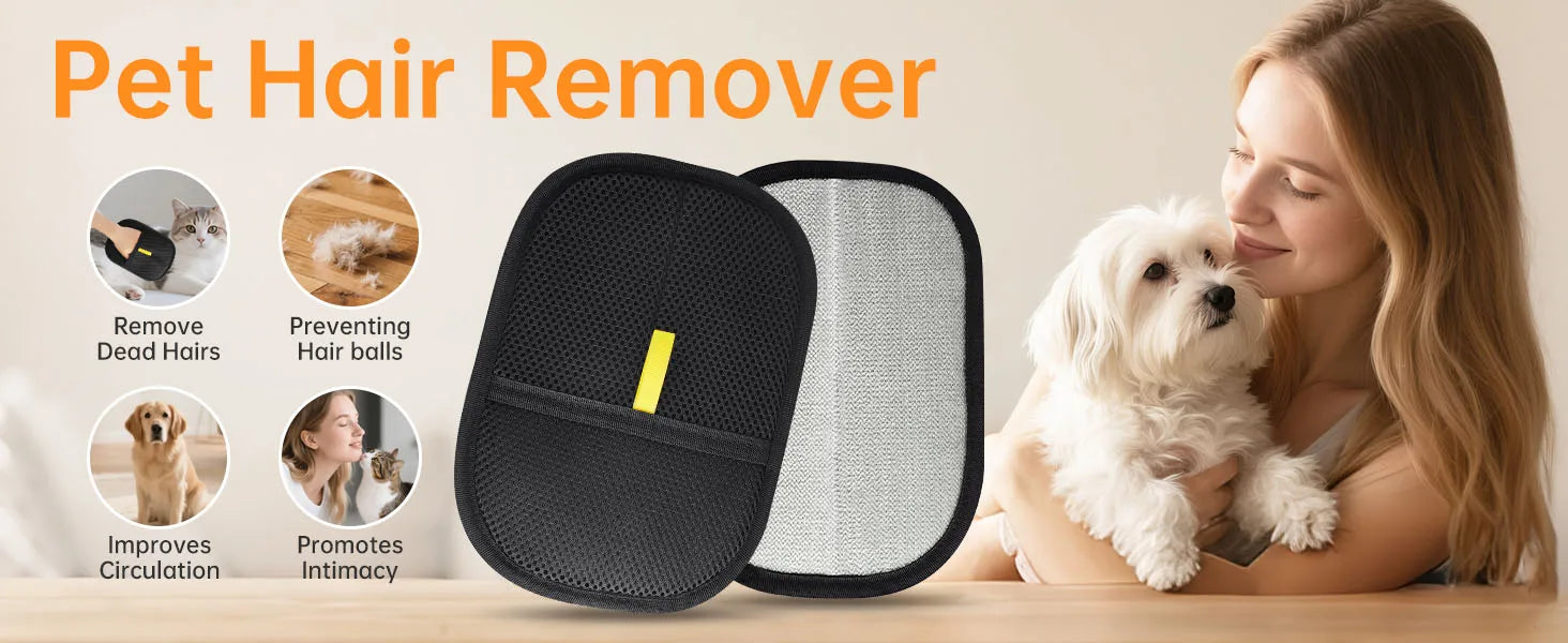 Magic Pet Static Hair Removal Gloves. Grooming mit for your Cat or Dog.
