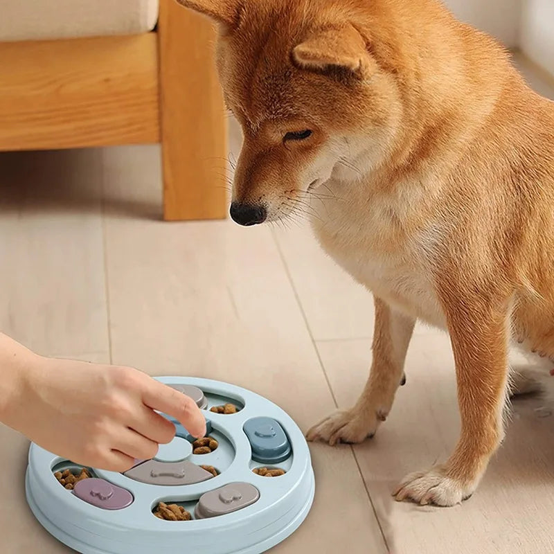 Dog or Cat Food Hiding Bowl, Slow Food Training, Educational Toy To Relieve Boredom. Pink or Blue.