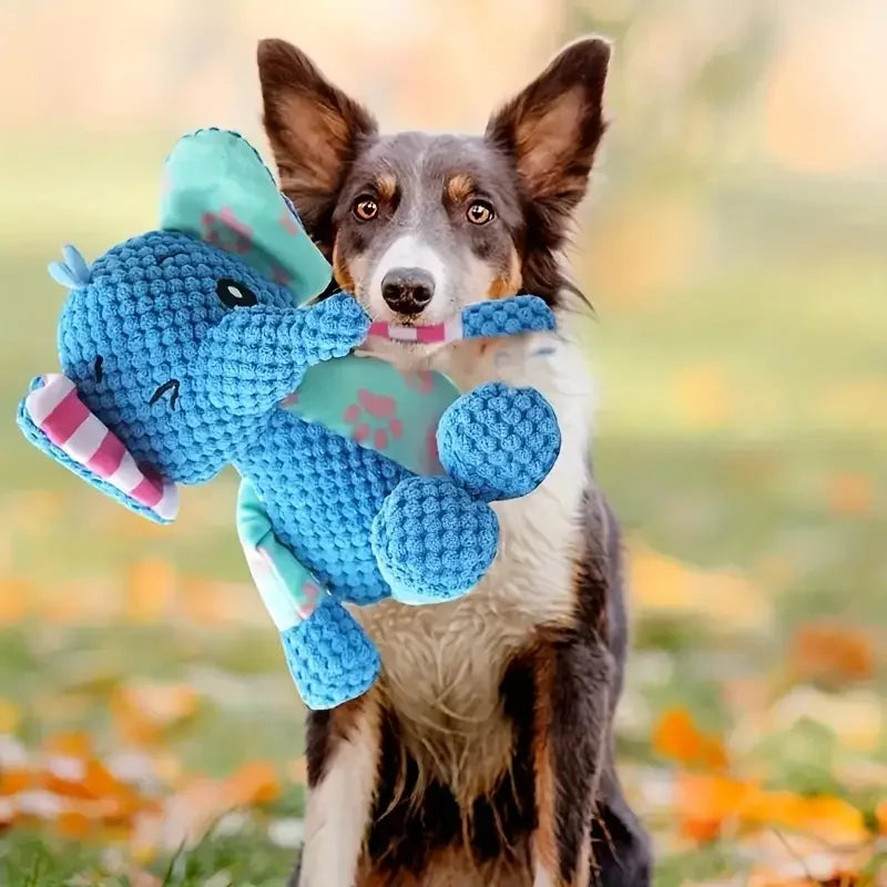 Dog Chew Toy Cute Animals with Squeak, great for teeth cleaning and entertainment.