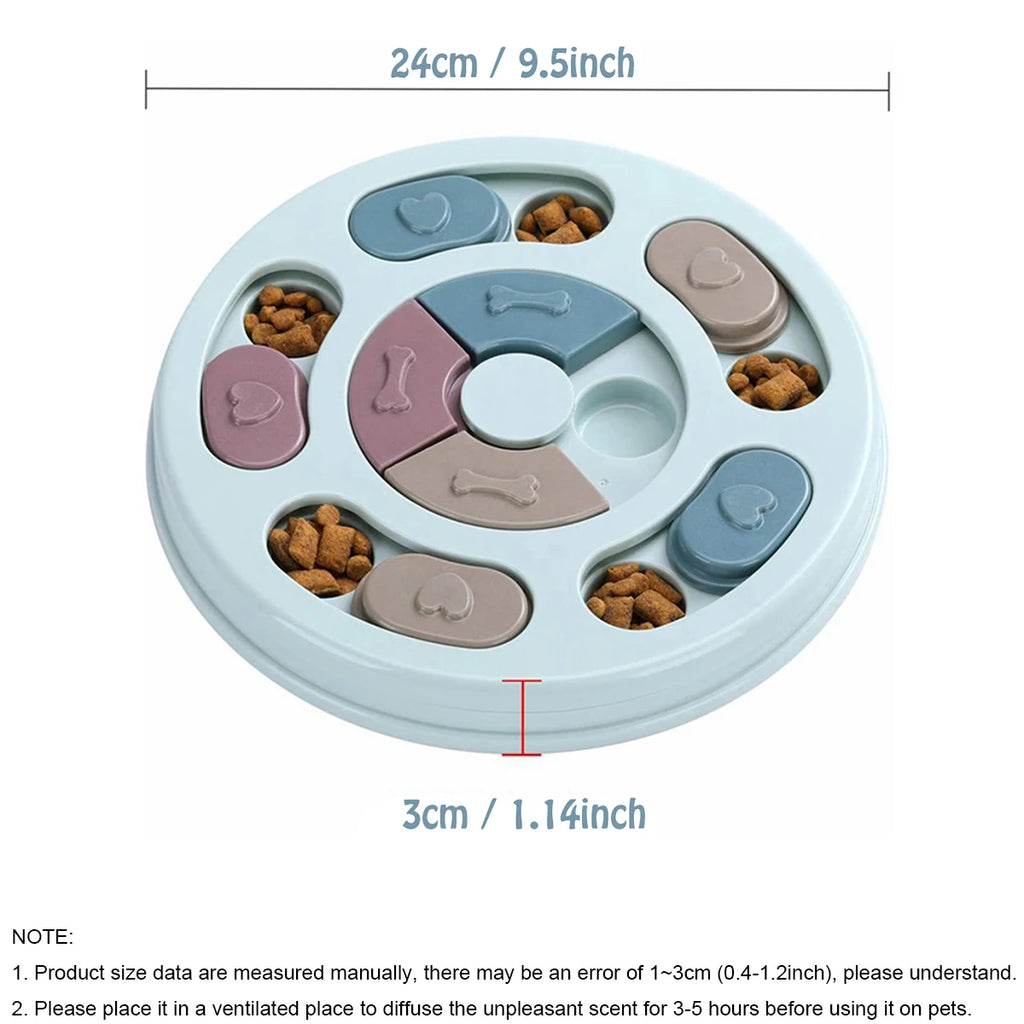 Dog or Cat Food Hiding Bowl, Slow Food Training, Educational Toy To Relieve Boredom. Pink or Blue.